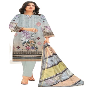 AF Fashion Vol 4 Señoras 3 piezas Salwar Kameez Vestido de marca Impresión digital Material de césped Ropa de estilo indio y pakistaní - Product Image 1