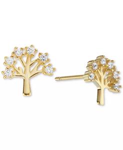 Orecchini a perno con albero di zirconi cubici (1/3 ct. T. w.) in oro 14k su argento Sterling | Macis's - Product Image 1
