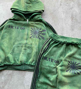 Fabricant de survêtements en coton 100% personnalisés en gros, sweat-shirt vintage, jogging surdimensionné, streetwear unisexe de haute qualité - Product Image 3