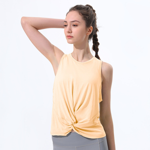 Débardeurs d'été décontractés en tricot respirant pour femmes, avec coussinets intégrés, vente en gros - Product Image 2