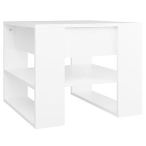 Tavolino da caffè quadrato medio bianco in legno ingegnerizzato - Product Image 2