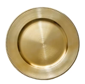 Assiette de présentation en cuivre festonnée de luxe avec un rebord plissé effet soleil et une finition rose-or chaud. Disponible au prix de gros en séries - Product Image 2