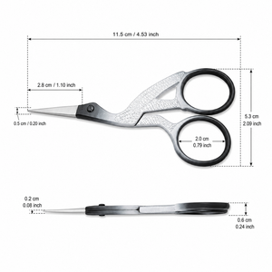 Mini ciseaux en acier inoxydable avec poignées noires à prise souple OEM pour la découpe multi-usages, l'artisanat DIY, MANAN INSTRUMENTS - Product Image 3