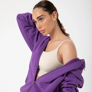 Sweat-shirts à fermeture éclair pour femmes fabriqués au Pakistan - Matériel en toile respirante de haute qualité polyester/coton, design unique - Product Image 3