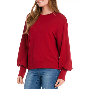 Sweat-shirt en velours de coton pour femme, style décontracté streetwear, col rond, personnalisable avec logo, OEM ODM, vente en gros, fournisseur d'usine, style premium - Product Image 6