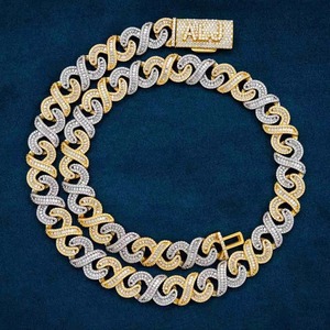 Collier cubain Viral Infinity, bijoux fins, pendentifs et breloques, finition rhodium S925, bijoux en moissanite - Product Image 3