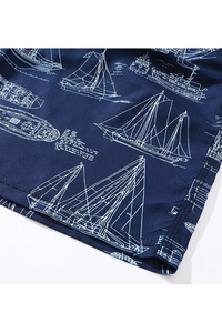 Pantalones cortos con cintura elástica estampada para hombre, ropa informal cómoda y elegante para el verano - Product Image 5