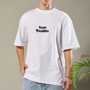 Camiseta Oversize para Hombre, de Algodón, Manga Corta, Hombros Caídos, Estilo Casual, con Gráfico Abstracto, Streetwear, Top Holgado - Product Image 1