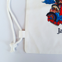 Sac à dos en toile artisanal indonésien, étanche, avec cordon de serrage, motif culturel javanais, souvenir traditionnel léger pour le voyage