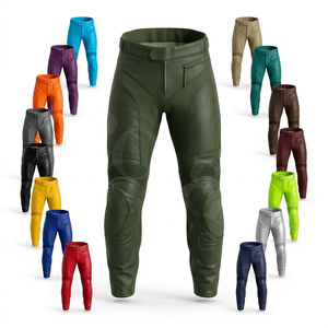 Pantalon de moto en cuir pour homme, protection haute performance, genouillères intégrées, respirant, durable, coupe ajustée, équipement personnalisable, pantalon moto avec logo sur mesure - Product Image 1