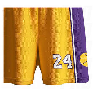 Maillot et short de basket-ball pour hommes avec logo et style personnalisés, jaune, haute qualité, ensemble uniforme de basket-ball à porter d'un seul côté - Product Image 5