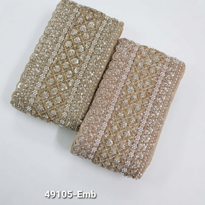 Large Width Pearl Embroidered Voile <b>Laces</b> for Bridal Couture & OEM Wholesale Manufacturing Eco-Friendly Global Export - Product Image 1