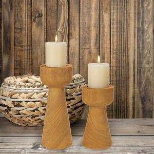 Portavelas de madera de alta calidad con estilo, artículos de cena para el hogar, farol decorativo a la venta, portavelas para mesa de comedor y cocina - Product Image 1