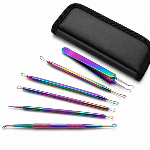 Kit d'outils pour enlever les points noirs et les boutons de couleur or - (Kit de 6 pièces) - Outil professionnel en acier inoxydable pour l'extraction des boutons - Product Image 5