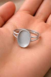 925 Sterling Silver Split Shank Bezel Semi Mount Oval 8x10mm Ring Setting Minimalist Modern Elegant Engagement <b>Wedding</b> Ring - Product Image 5