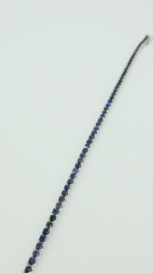 Bracelet tennis en argent sterling saphir naturel de luxe fait main, bijoux classiques personnalisés pour femmes, cadeaux pour mariages et fêtes, certifié - Product Image 4