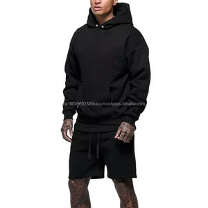 Nouveau bouton pression à la mode 450gsm sweat à capuche lourd français éponge box fit sweat à capuche goutte épaule hommes sweat à capuche surdimensionné - Product Image 2