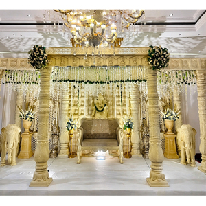 Piliers de base Lotus pour mariages tamilliens, configuration de mariage culturel Mandap, design Kalyana Mandapam, portable, moderne, en fibre de verre, Australie - Product Image 1