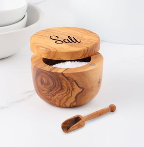 Kitchen Accessories Salt Pepper Shaker Acacia Wood Dishwasher & Oven Safe Eco-Friendly Lid for <b>Cookies</b> Coffee Flour Sugar Rice - Product Image 4