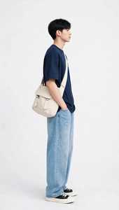 เสื้อยืดคอกลมแขนสั้นสีน้ำเงินกรมท่าสำหรับผู้ชาย ONETEN ผ้าฝ้าย 100% พิมพ์ลายสกรีน ป้องกันรอยยับ ทรงปกติ สวมใส่สบาย - Product Image 3