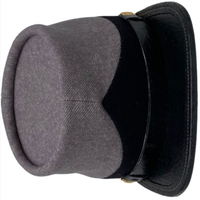 Gorra Kepi Vintage de Lana Ajustable, 100% Lana, Bordado a Mano, Impresión Digital, Estilo de Reproducción Histórica Americana, Color Gris