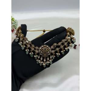 Indian Ethnic Alicia Victorian Traditional Choker Necklace-Imitation Fine Jewelry Set - Product Image 3