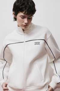 ONETEN APPAREL <b>White</b> Plus Size 2 in 1 <b>Tracksuit</b> Set Full Sleeve Loose Fit Casual Autumn Wear Hooded Zipper Fly Side Pockets - Product Image 6