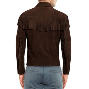 Men's Luxury Genuine <b>Suede</b> Leather Fringe Winter <b>Jacket</b> Plain Dyed Style Durable Construction Custom Sizes OEM Branding - Product Image 2