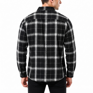 Chemises en flanelle imprimées pour hommes OEM/ODM, été, brossées, 100% coton, manches longues, séchage rapide, respirantes, écologiques, pour le travail en extérieur et le quotidien - Product Image 2