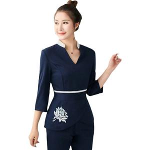Uniforme de Salón de Belleza al por Mayor para Mujer, Ropa de Trabajo, Uniforme de Salón de Belleza con Tatuaje de Flor, Hermoso Diseño Pakistaní - Product Image 6