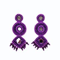 Boucles d'oreilles brodées de perles plaquées or de luxe sur mesure de haute qualité, classiques pour mariages, fêtes, usage quotidien, plaquées rhodium, cadeau