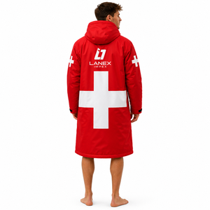 OEM Switzerland Swim Parka Custom Waterproof Hooded Long <b>Coat</b> with Sherpa Fleece Lining for Swimming, Surfing, <b>Beach</b> & Outerwear - Product Image 4