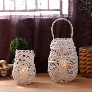 Lanterne en osier naturel du Vietnam, tissée, porte-bougie suspendu, pour la décoration de café, restaurant, terrasse, prix d'usine, vente en gros à bas prix - Product Image 4