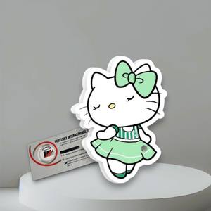 Las Más Modernas Pestañas de Diamantes con Lazo Verde de Hello Kitty, Herramienta de Belleza Acrílica Reutilizable y Ecológica para Extensión de Pestañas - Product Image 4