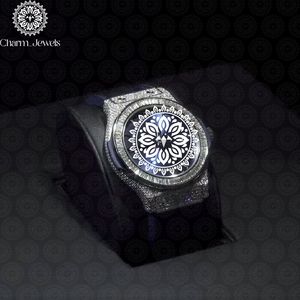 Charm_Jewels Luxury Stainless Steel <b>Watch</b> 40mm Round Dial Analog Quartz Movement Sapphire Crystal Leather Band Women's Fashion - Product Image 1