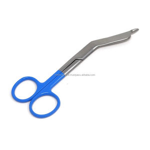 Tijeras de enfermera Lister de acero inoxidable alemán de primera calidad, 5.5 pulgadas, mango azul, juego de instrumentos con certificación CE ISO, ergonómicas - Product Image 5