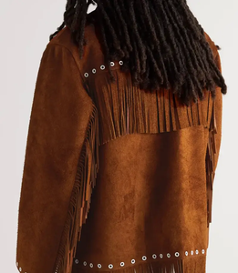 Top Quality Handmade <b>Suede</b> Leather Fringe <b>Jacket</b> for Men Western Vintage Cowboy Style with Tassel Detail Bulk Wholesale Supply - Product Image 3