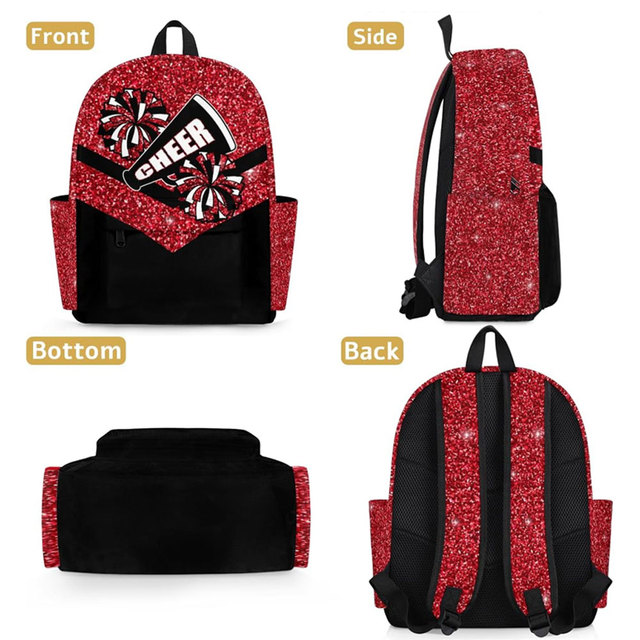 Waterproof Portable Anti-Theft Summer All Seasons Cheerleading Heat-Transfer Printed Nylon/Cotton/Neoprene Backpack for Girls