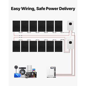 Kit Completo Sistema Solare Off-Grid 4800W 48V con 12 Pannelli Solari Monocristallini da 400W, Batteria LiFePO4 51.2V 300Ah, 48V 10KW - Product Image 6