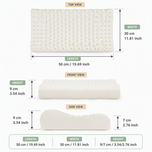 Almohada Ergonómica para el Cuello con Relleno de Látex Natural, Ecológica, Refrigerante, Rectangular, Transpirable, de Color Sólido y Diseño Minimalista para Cama - Product Image 3