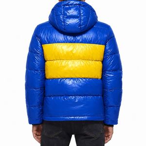 Men Premium Hooded Bubble Jacket <b>Waterproof</b> <b>Warm</b> Quilted Lightweight Full Zip Winter Casual Regular Fit Outdoor Outerwear Front - Product Image 2