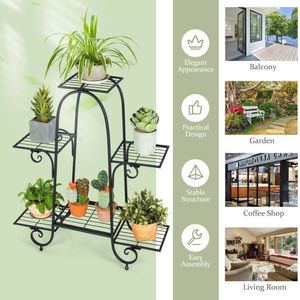 Support pour plantes à 6 niveaux réglables avec patins pour meubles et décoration intérieure - Product Image 3