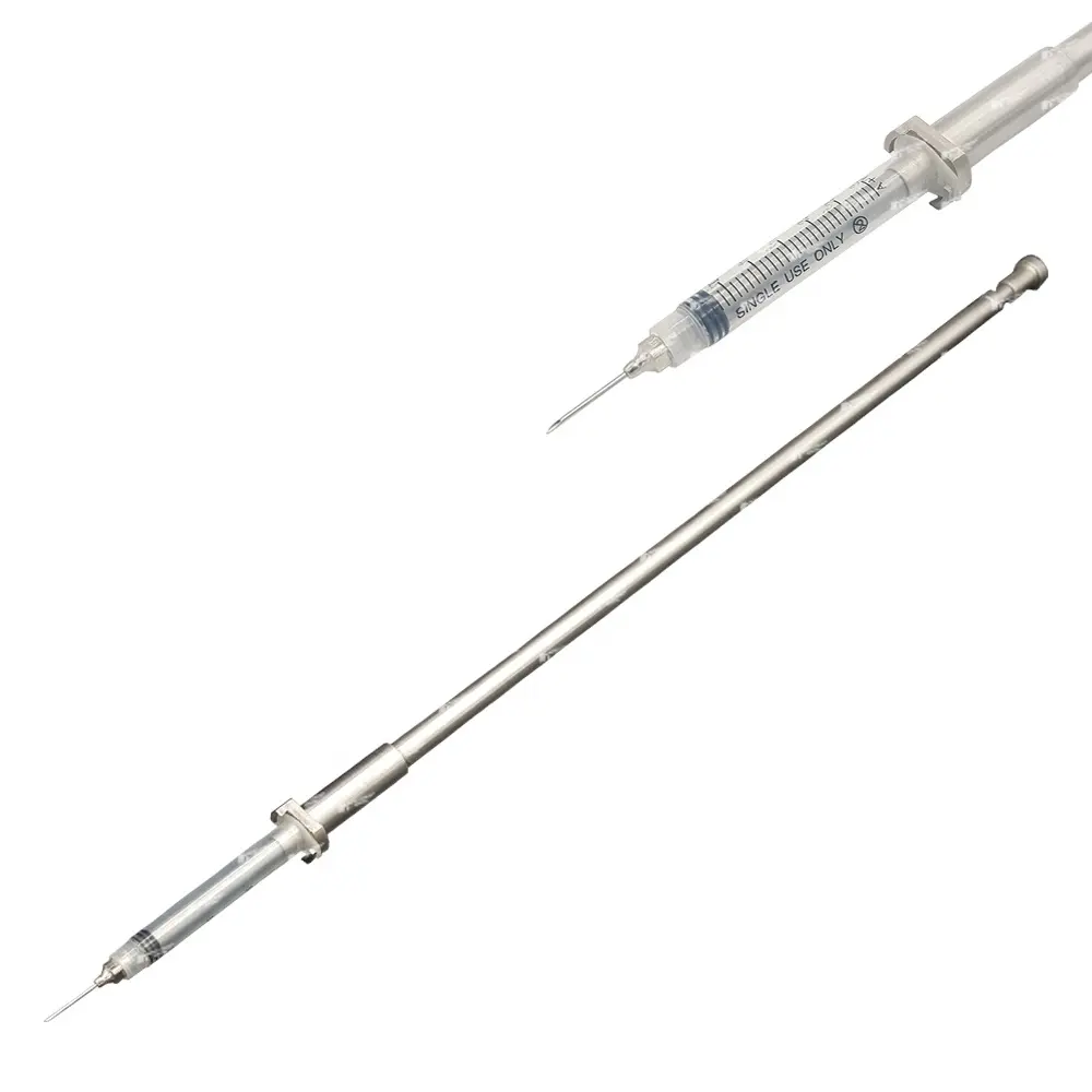Locking Veterinary syringe pole stainless steel long handle easy grip smooth animal syringe pole Handmade Custom Syringe design