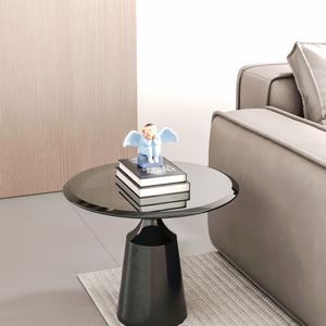 Piano del Tavolo Rotondo in Vetro Nero da 24 Pollici, Spessore 2/5 Pollici, Bordo Smussato Lucidato, per Tavolini da Caffè (Vecchio SKU W1265118640) - Product Image 3