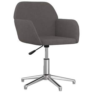 Chaise de bureau en tissu gris foncé 100% polyester Construction en contreplaqué métallique - Product Image 2
