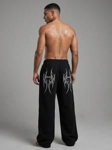 Pantalon de jogging pour homme personnalisé, surdimensionné, imprimé, imperméable, en polaire polyester, avec plis à l'avant, fermeture à cordon, coupe ample, 4 saisons - Product Image 6