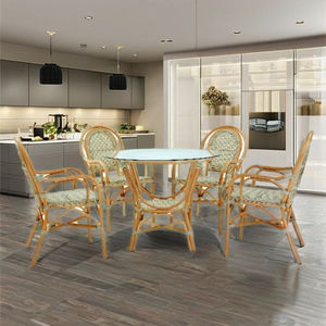 Ensemble de salle à manger Malaca Bistro ensemble de salle à manger en rotin chaises et table de salle à manger confortables et élégantes pour la maison meubles d'intérieur fabriqués à la main - Product Image 1