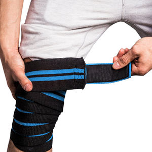 Genouillère de soutien élastique robuste personnalisée avec protection pour la musculation et l'haltérophilie - Bande de compression flexible - Product Image 2