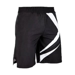Shorts MMA pour hommes, noir et blanc, taille élastique, tissu respirant en polyester, coupe athlétique, vêtements d'arts martiaux mixtes, NOVERA INDUSTRIES - Product Image 4