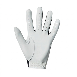 Guantes de golf blancos de cuero genuino antideslizantes, transpirables, con correa de muñeca ajustable, deportivos unisex - Product Image 3